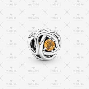 Pandora November Honey Eternity Circle Charm|Pendant